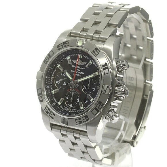 BREITLING Chronomat44 AB0116 Chronograph Date black Dial Automatic Men's_845012